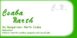 csaba marth business card